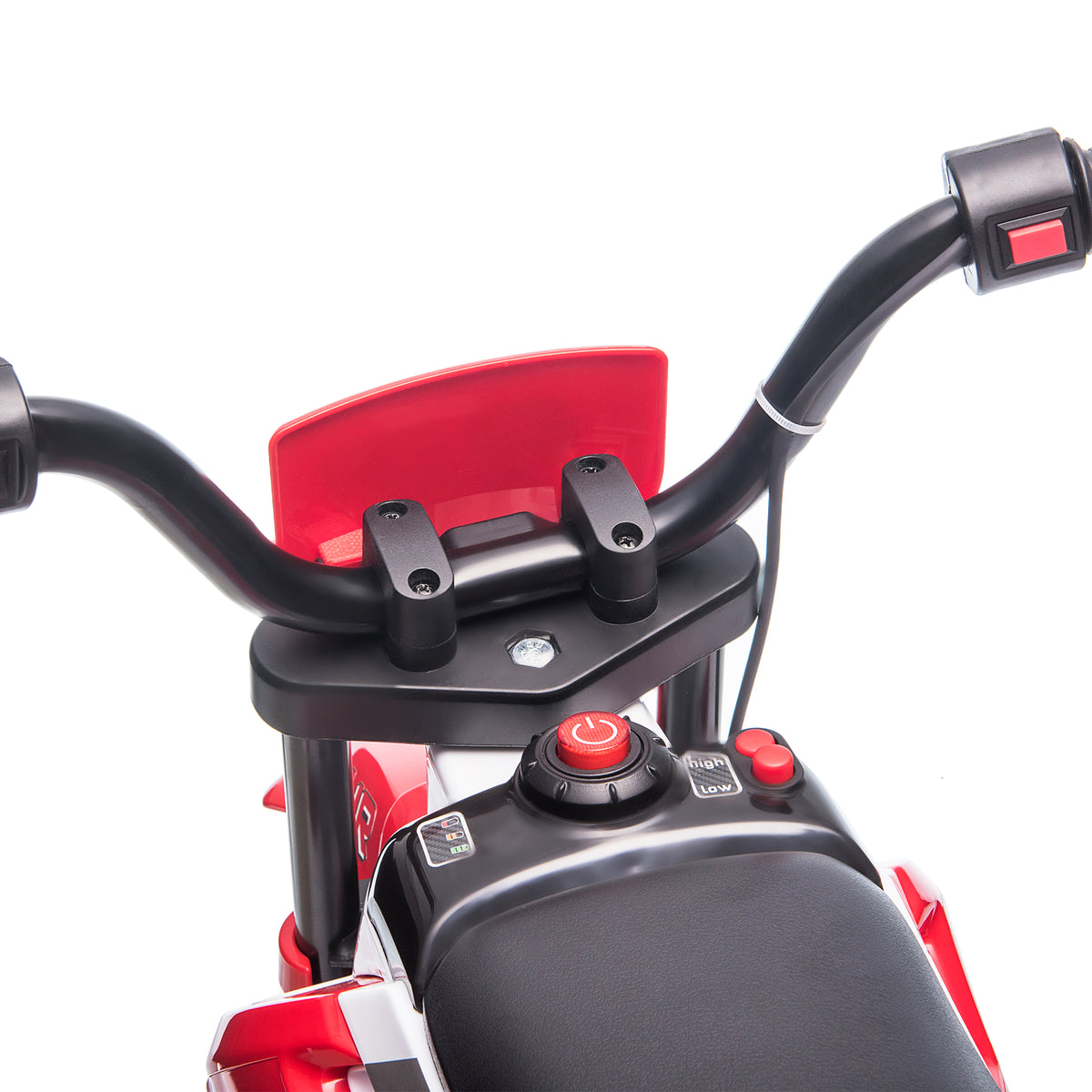 12V Kids Ride On Toy Motorcycle, Electric Motor Toy Bike With Training Wheels For Kids 3 6, Red Red Polypropylene