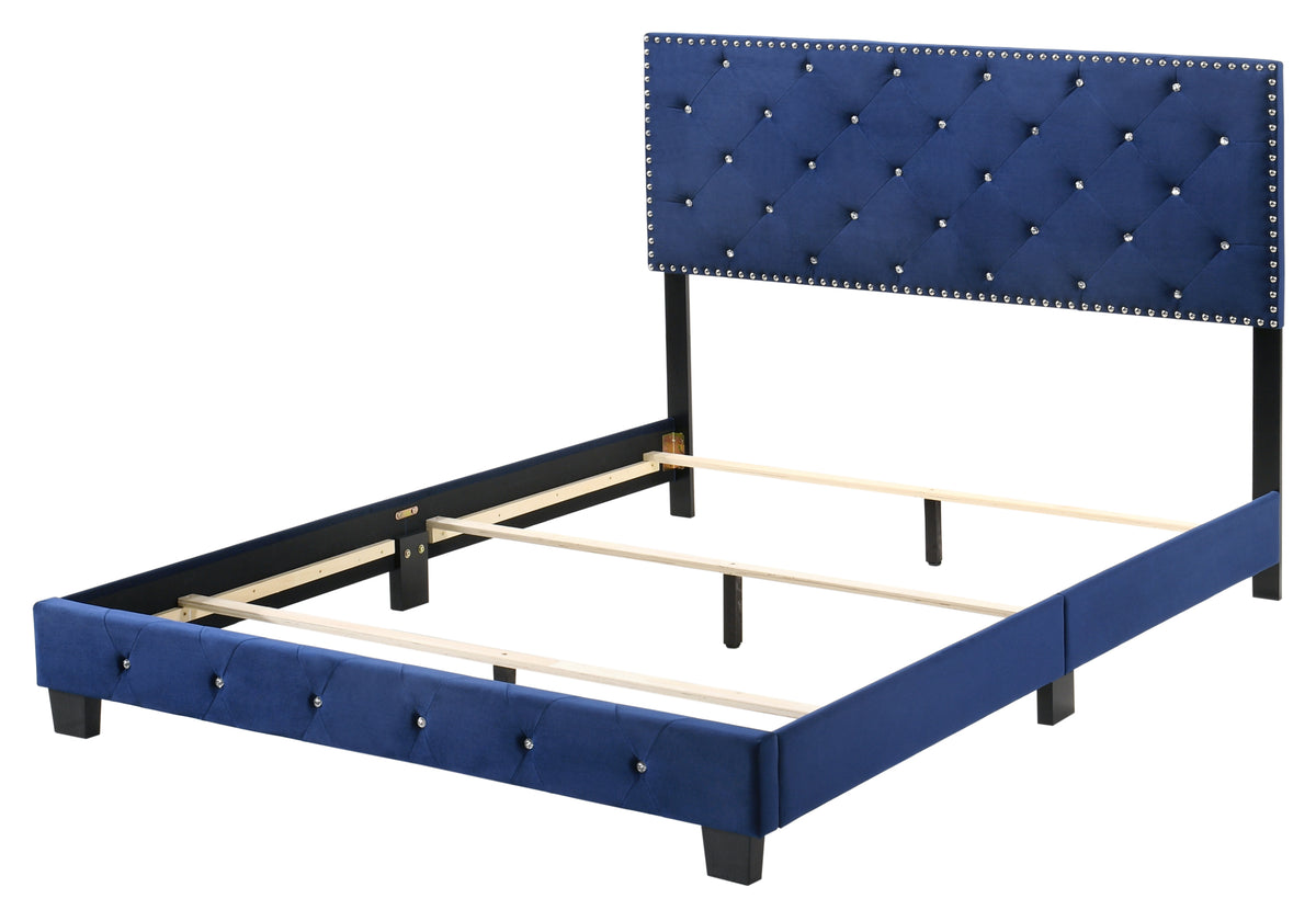 Suffolk G1405 Qb Up Queen Bednavy Blue Navy Blue Foam Velvet