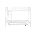 Full Xl Over Queen Metal Bunk Bed With Trundle, White Full Xl White Iron