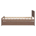 Modern Design Wooden Twin Size Platform Bed Frame With Trundle For Walnut Color Walnut Rubber Wood