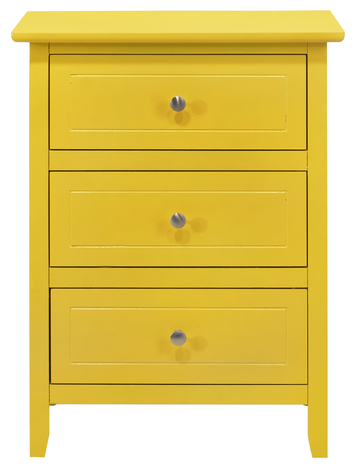 Daniel G1302 N Nightstandyellow Yellow 3 Drawers Particle Board