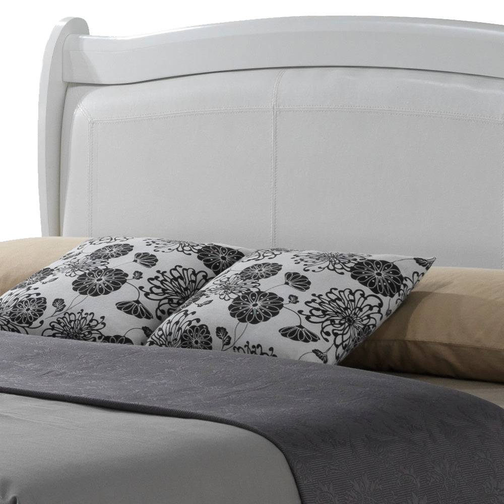 Elegant Traditional King Bed In White White Particle Board