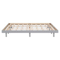 Modern Design Queen Floating Platform Bed Frame For Grey Color Grey Particle Board