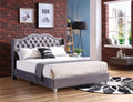Joy G1931 Qb Up Queen Upholstered Bedgray Gray Foam Velvet