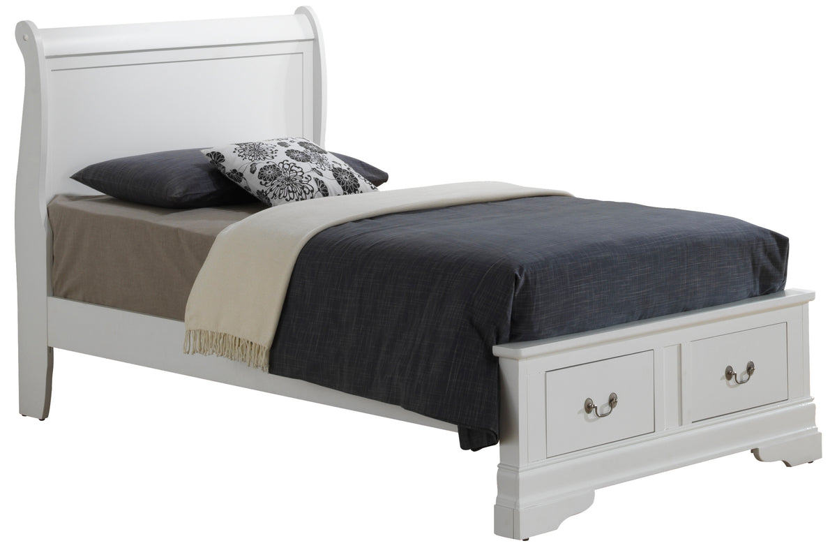Louis Phillipe G3190D Tsb2 Twin Storage Bedwhite White Particle Board