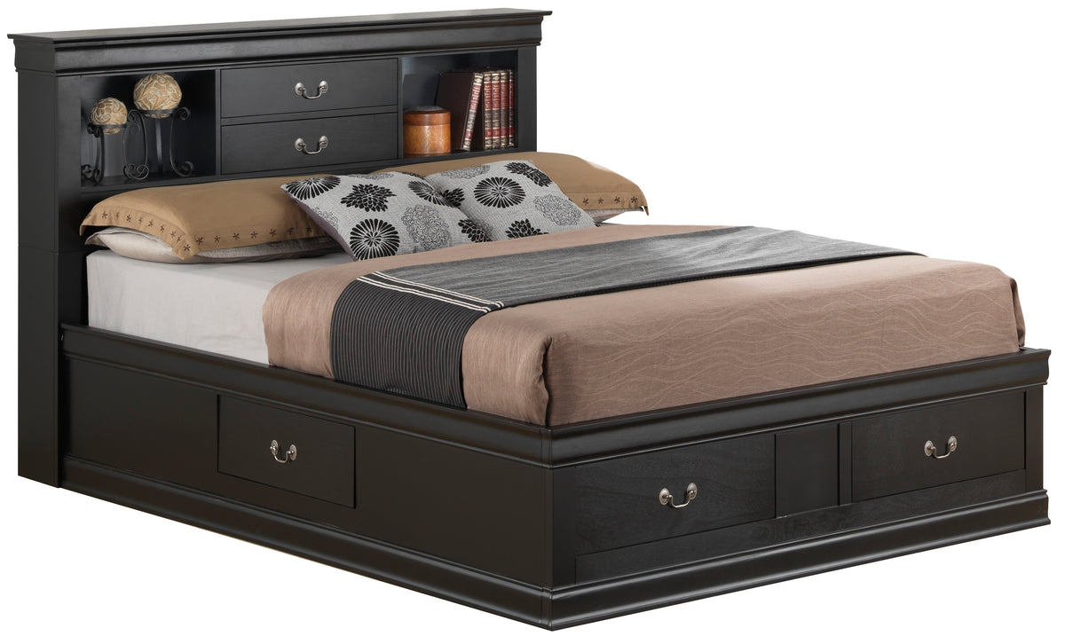 Louis Phillipe G3150B Fsb Full Storage Bedblack Black Particle Board