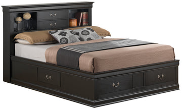 Louis Phillipe G3150B Fsb Full Storage Bedblack Black Particle Board