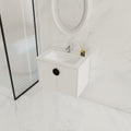 28 Inch Soft Close Doors Bathroom Vanity With Sink, For Small Bathroom Kd Packing Gloss White 2 Bathroom Wall Mounted Modern Plywood