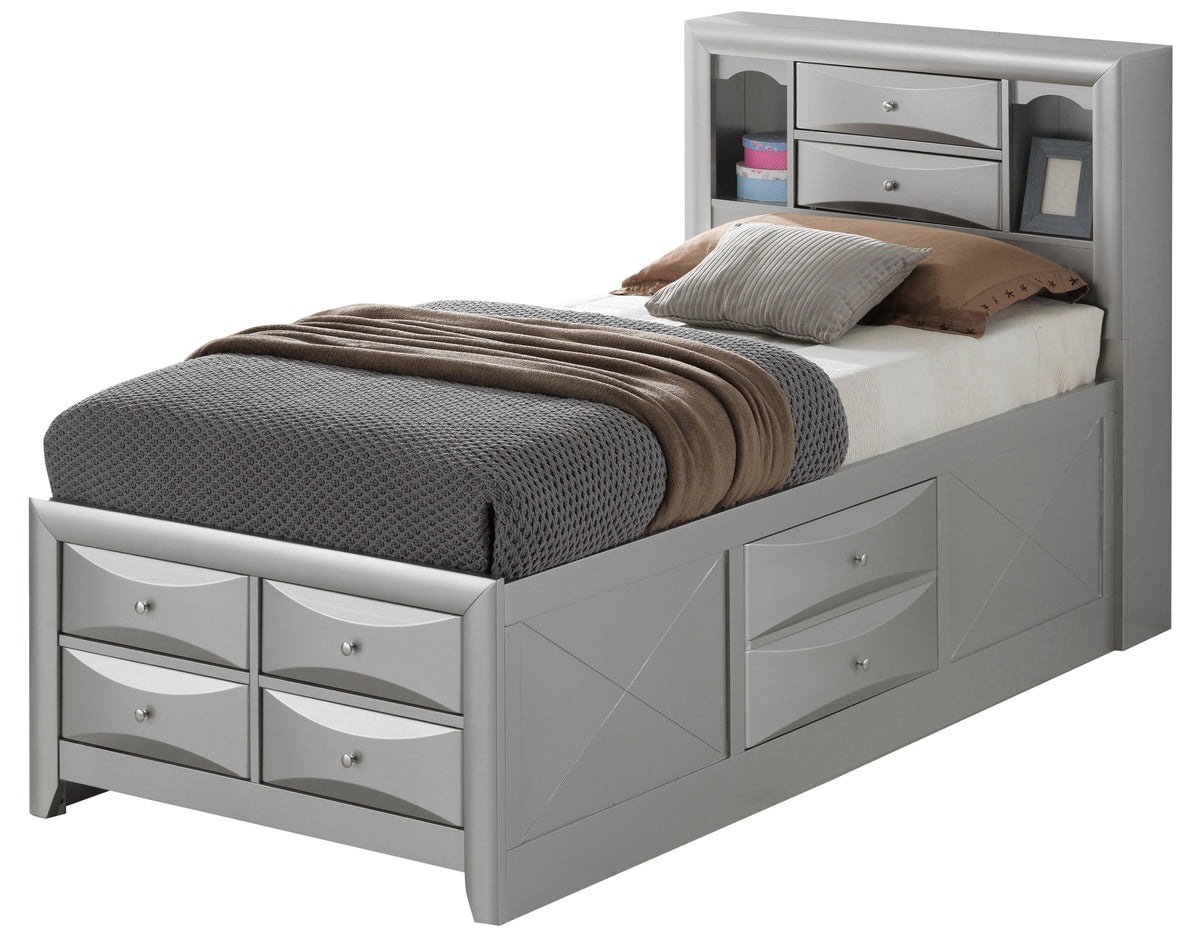 Marilla G1503G Tsb3 Twin Storage Bedsilver Champagne Champagne Particle Board