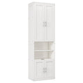 Queen Size Murphy Bed With 2 Side Cabinet Storage Shelves, 68 Inch Cabinet Bed Folding Wall Bed With Desk Combo Perfect For Guest Room, Study, Office,White Old Sku:Bs400491Aac Box Spring Not Required Queen White Wood White Pine Murphy Solid Wood Mdf