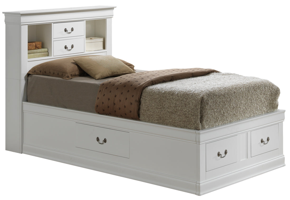 Louis Phillipe G3190B Tsb Twin Storage Bedwhite White Particle Board