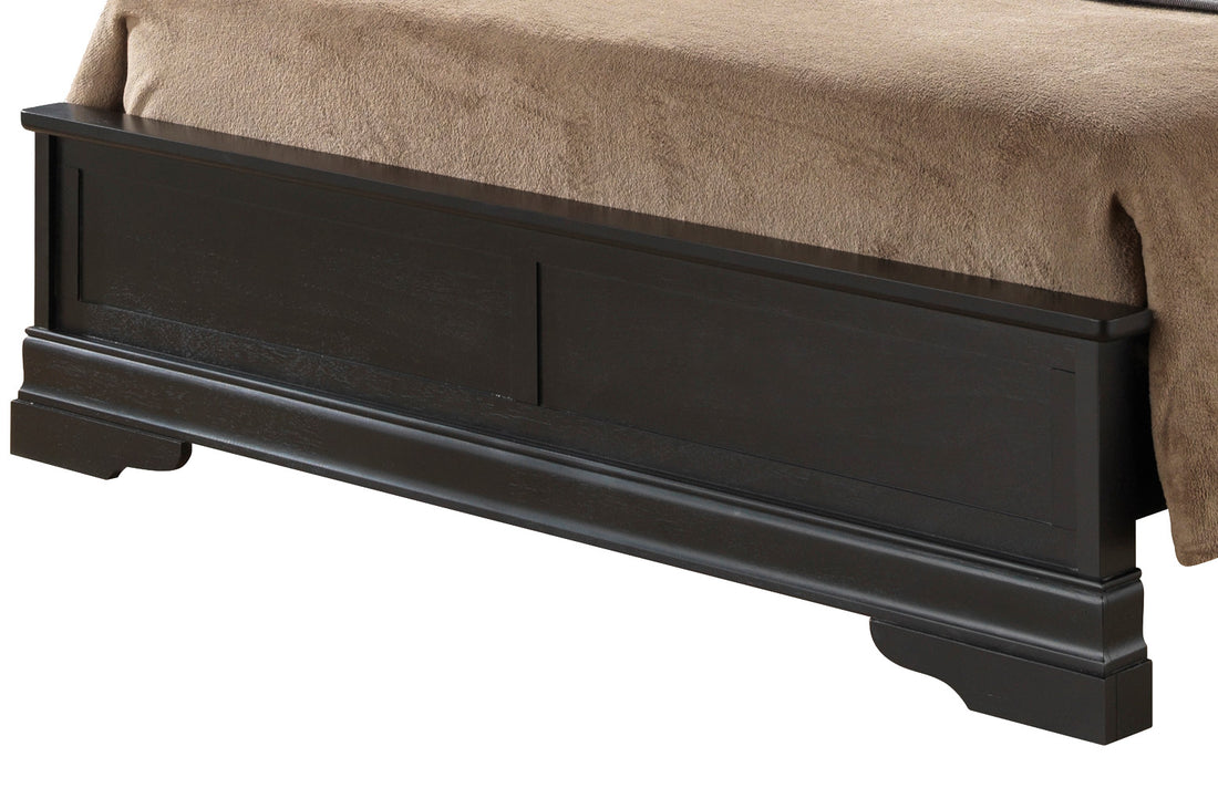 Traditional Black King Bed For Comfort Black Particle Board