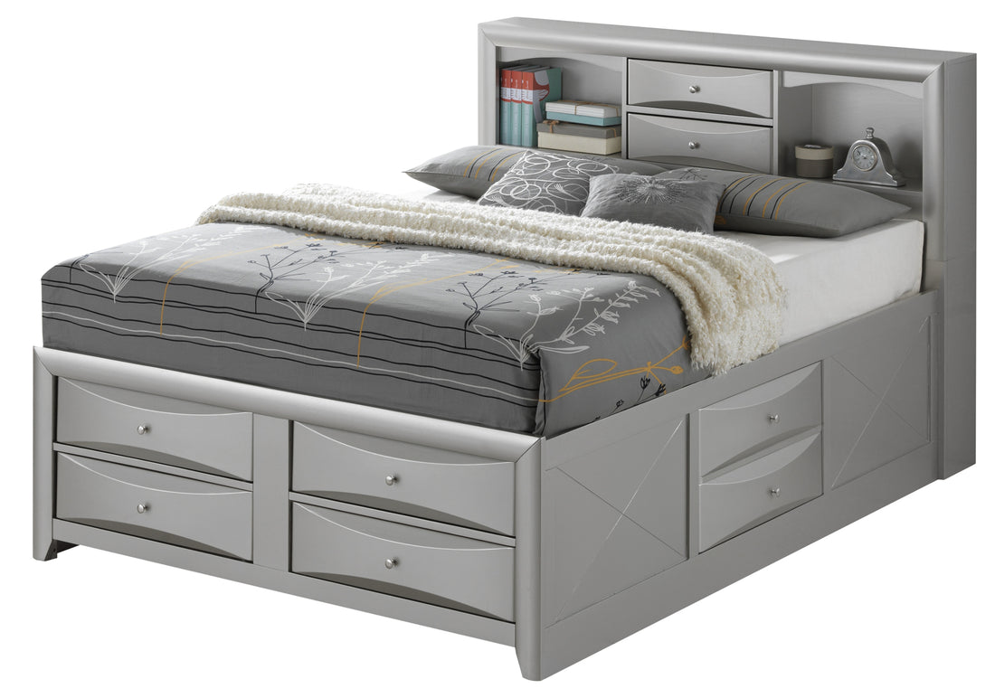 Marilla G1503G Ksb3 King Storage Bedsilver Champagne Champagne Particle Board