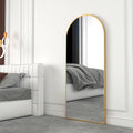 Gold 63X20 Inch Metal Arch Stand Full Length Mirror Gold Classic Mdf Glass Aluminium Alloy