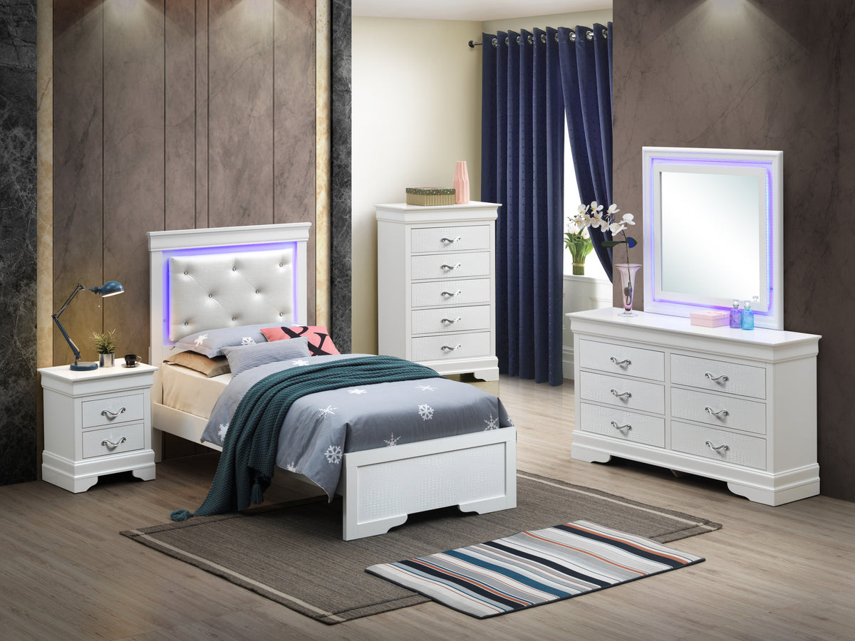 Lorana G6590C Tb3 Twin Bedsilver Champagne Champagne Particle Board