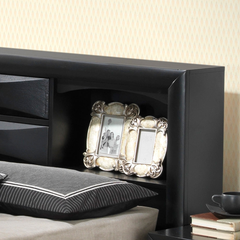 Marilla G1500G Ksb3 King Storage Bedblack Black Particle Board