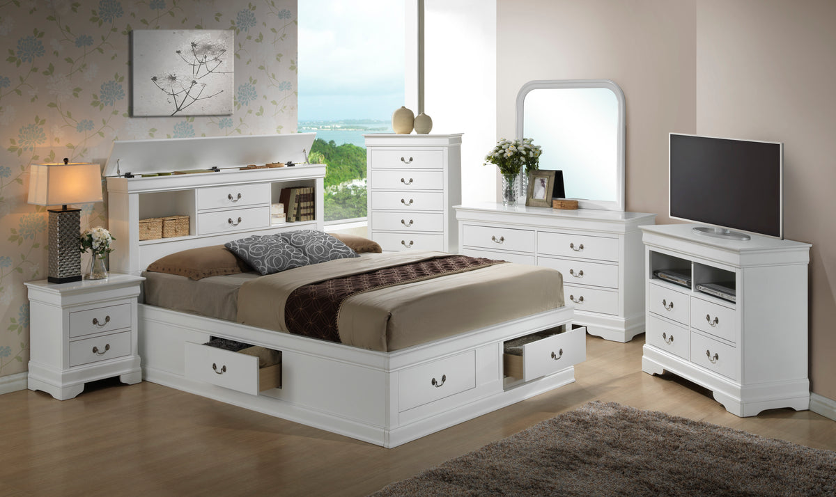 Louis Phillipe G3190B Tsb Twin Storage Bedwhite White Particle Board