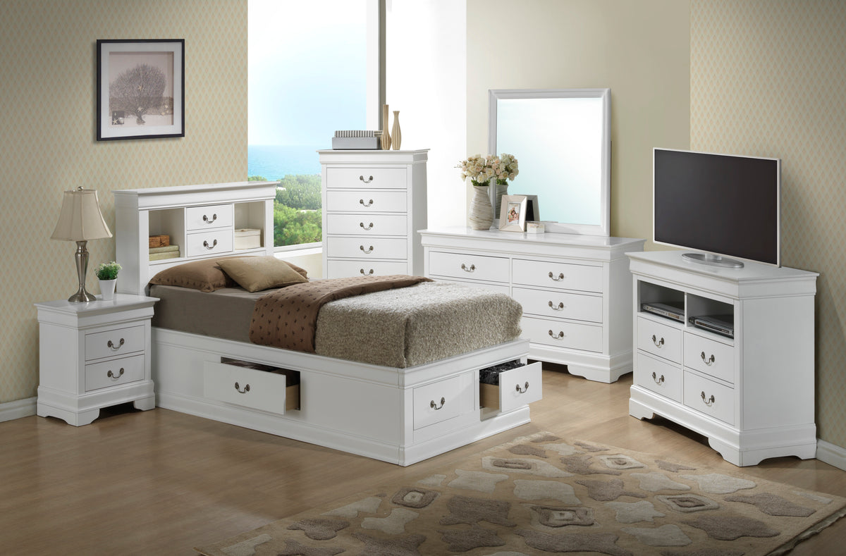 Louis Phillipe G3190B Tsb Twin Storage Bedwhite White Particle Board