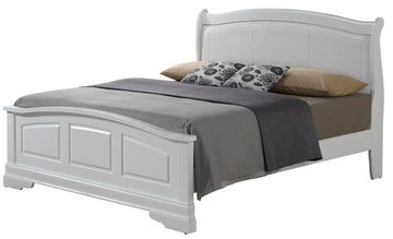 Elegant Traditional King Bed In White White Particle Board