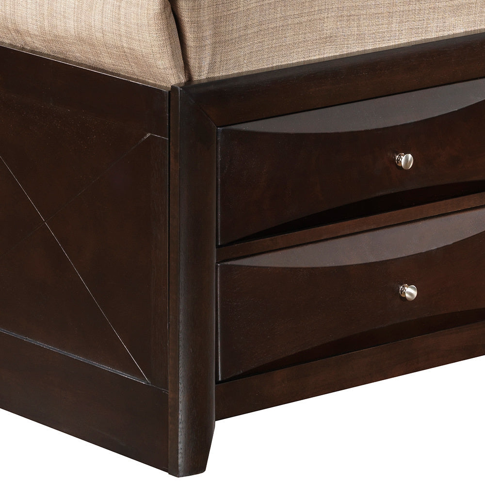 Marilla G1525G Qsb3 Queen Storage Bedcappuccino Beige Particle Board