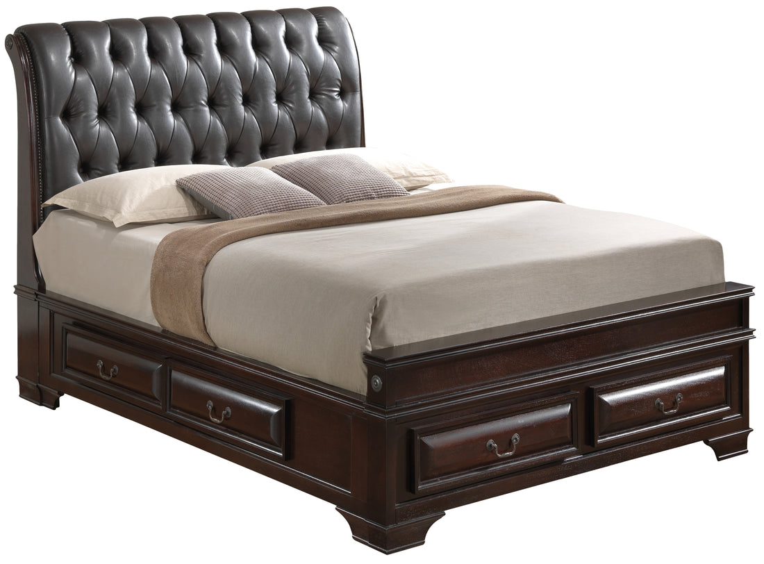 Lavita G8875E Qb5 Queen Storage Bedcappuccino Beige Particle Board