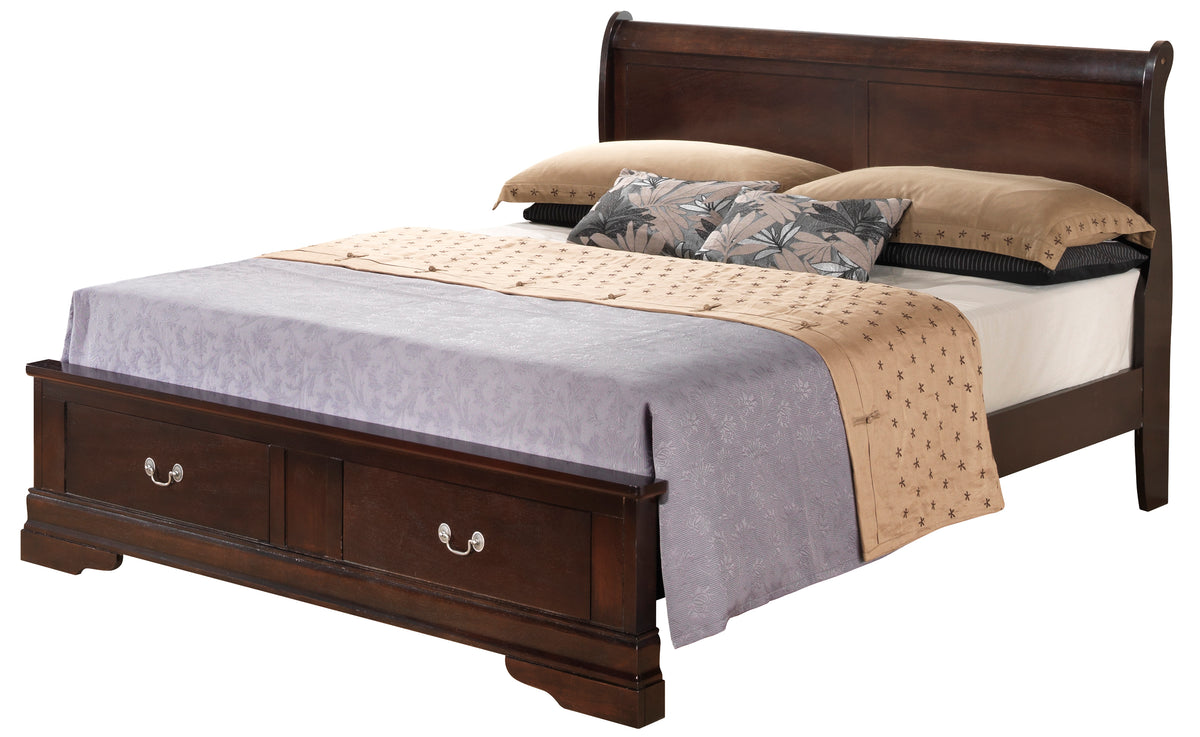 Louis Phillipe G3125D Qsb2 Queen Storage Bedcappuccino Beige Particle Board