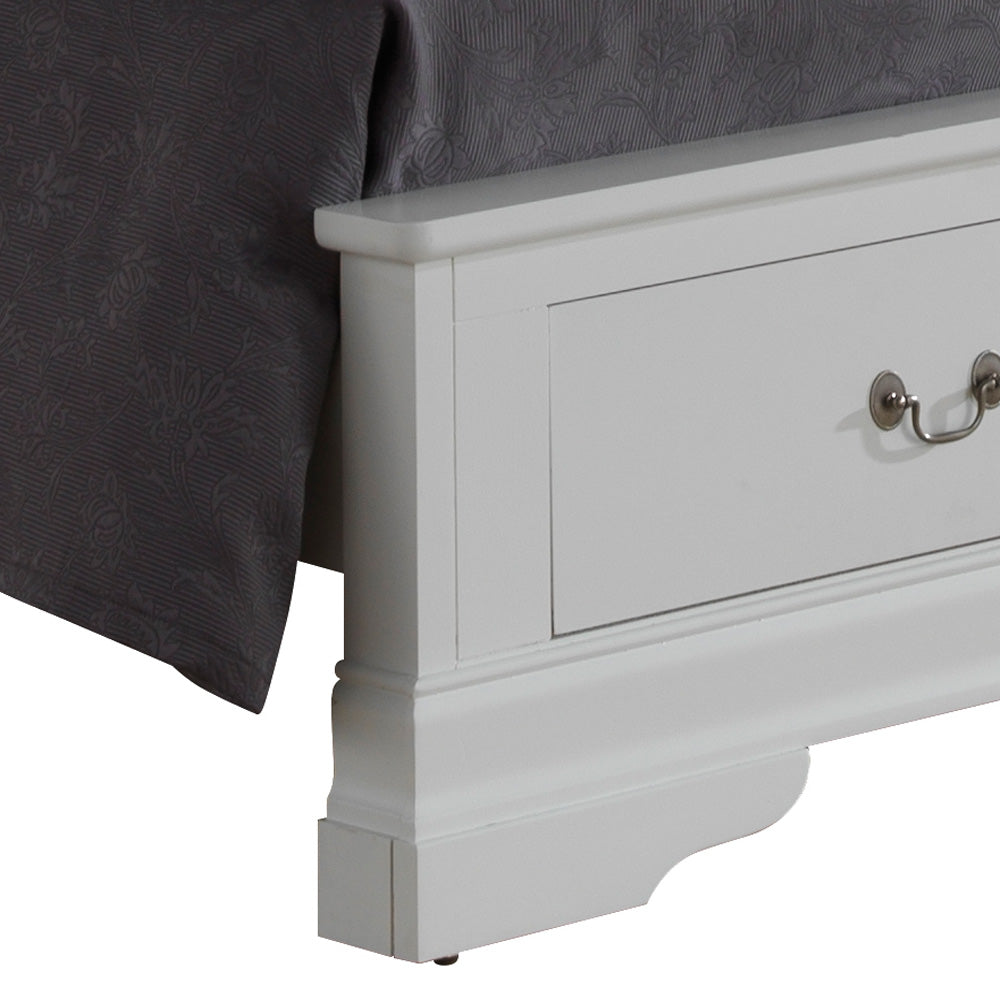 Elegant Full Bed With Storage In White White Particle Board