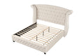 Sophia King 5 Pc Bedroom Set Made With Wood In Cream Box Spring Not Required King Cream Wood 5 Piece Set Bedroom Bed Included,Chest Included,Dresser Included,Mirror Included,Nightstand Included Contemporary,Modern Upholstered Velvet Tufted Wood