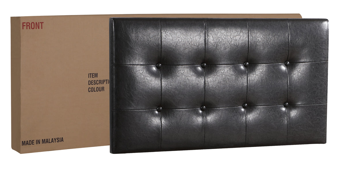 Caldwell G1304 Tb Up Twin Bedblack Box Spring Required Twin Black Foam Faux Leather Pu