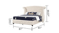 Sophia Crystal Tufted King 5 Pc Vanity Bedroom Set Made With Wood In Cream Box Spring Not Required King Cream Wood 5 Piece Set Bedroom Contemporary,Modern Upholstered Velvet Tufted Wood