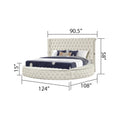 Modern Style King 4Pc Bedroom Set With Usb Ports & Made With Wood In Cream Box Spring Not Required King Cream Wood 4 Piece Set Bedroom Bed Included,Dresser Included,Mirror Included,Nightstand