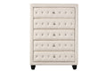 Sophia King 5 Pc Bedroom Set Made With Wood In Cream Box Spring Not Required King Cream Wood 5 Piece Set Bedroom Bed Included,Chest Included,Dresser Included,Mirror Included,Nightstand Included Contemporary,Modern Upholstered Velvet Tufted Wood