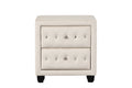 Sophia King 5 Pc Bedroom Set Made With Wood In Cream Box Spring Not Required King Cream Wood 5 Piece Set Bedroom Bed Included,Chest Included,Dresser Included,Mirror Included,Nightstand Included Contemporary,Modern Upholstered Velvet Tufted Wood