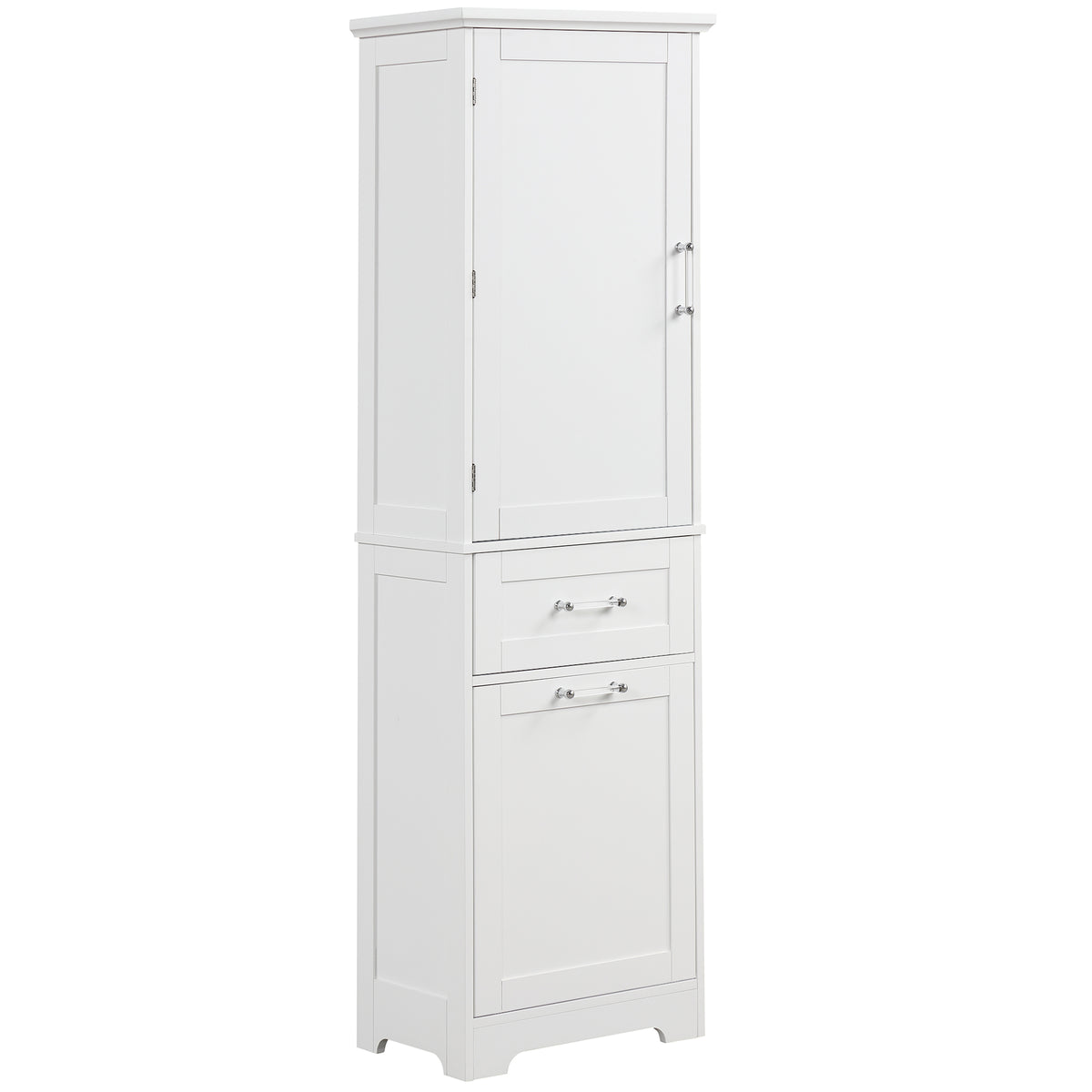 Tall Bathroom Storage Cabinet, Freestanding Storage Cabinet With Two Different Size Drawers And Adjustable Shelf, Mdf Board With Painted Finish, White Old Sku:Wf312730Aak White Mdf