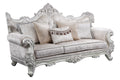 Melrose 2Pc Traditional Living Room Set In Champagne With Silver Brush Silver Gray Chenille Wood Primary Living Space Traditional Wood 5 Seat