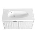 36 Inch Wall Mounted Bathroom Vanity With Sink, Soft Close Doors Kd Packing White 2 Bathroom Wall Mounted Modern Plywood