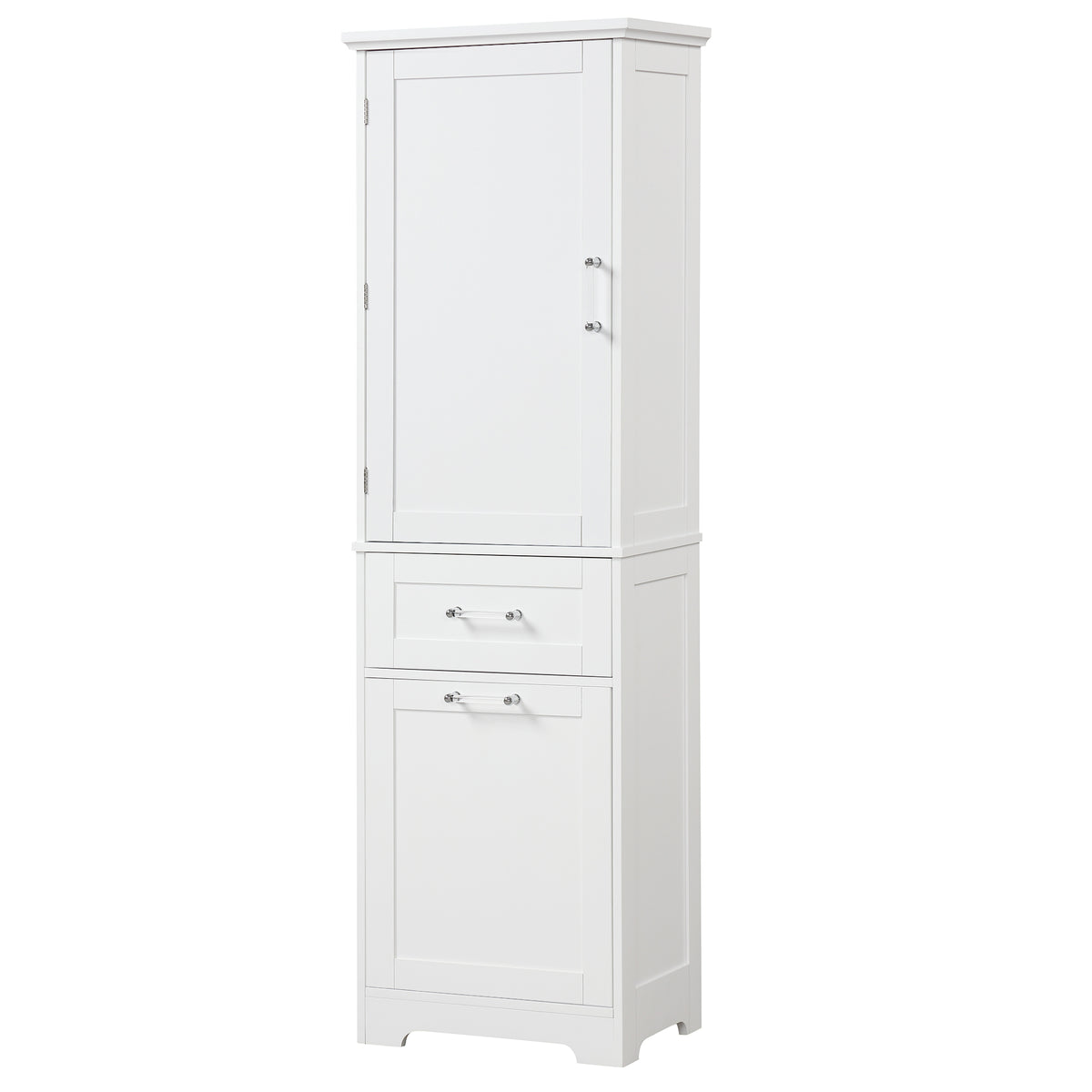 Tall Bathroom Storage Cabinet, Freestanding Storage Cabinet With Two Different Size Drawers And Adjustable Shelf, Mdf Board With Painted Finish, White Old Sku:Wf312730Aak White Mdf