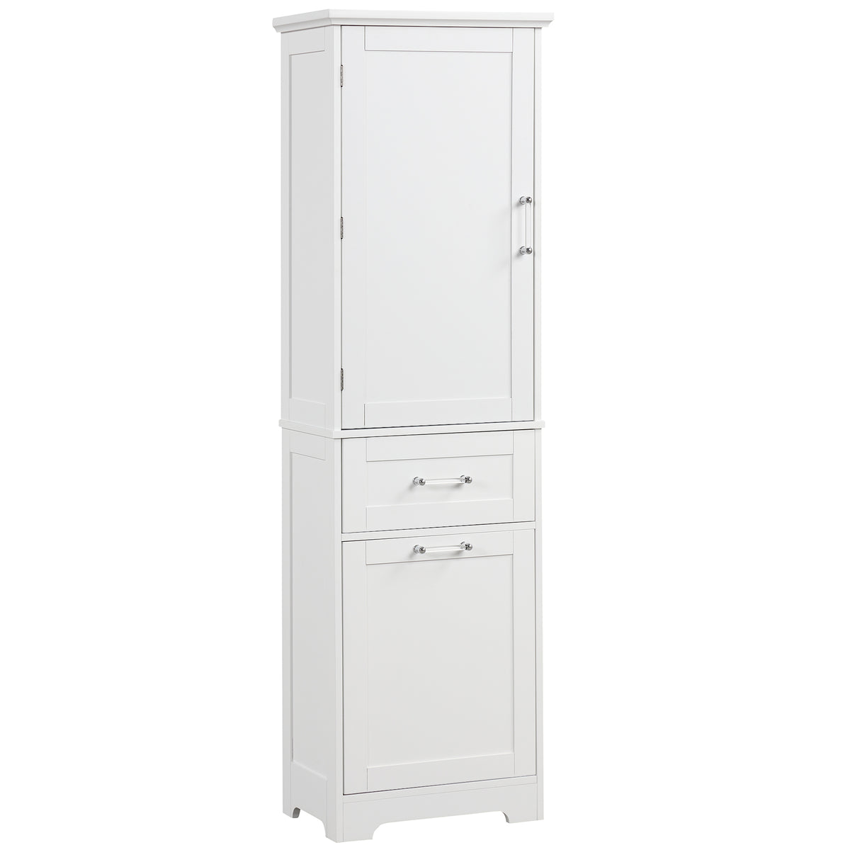 Tall Bathroom Storage Cabinet, Freestanding Storage Cabinet With Two Different Size Drawers And Adjustable Shelf, Mdf Board With Painted Finish, White Old Sku:Wf312730Aak White Mdf