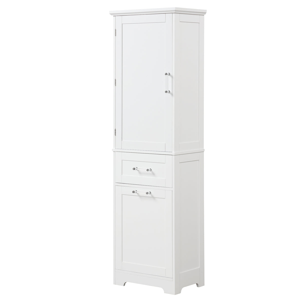Tall Bathroom Storage Cabinet, Freestanding Storage Cabinet With Two Different Size Drawers And Adjustable Shelf, Mdf Board With Painted Finish, White Old Sku:Wf312730Aak White Mdf