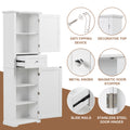 Tall Bathroom Storage Cabinet, Freestanding Storage Cabinet With Drawer And Adjustable Shelf, Mdf Board With Painted Finish, White Old Sku:Wf312727Aak White Mdf