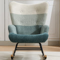 Modern Patchwork Accent Chair With Solid Wood Armrest And Feet, Mid Century Modern Accent Sofa, Fabric Sofa Chair For Living Room Bedroom Studio, Comfy Side Armchair For Bed, Green Dark Green Green Dark Green Foam Teddy