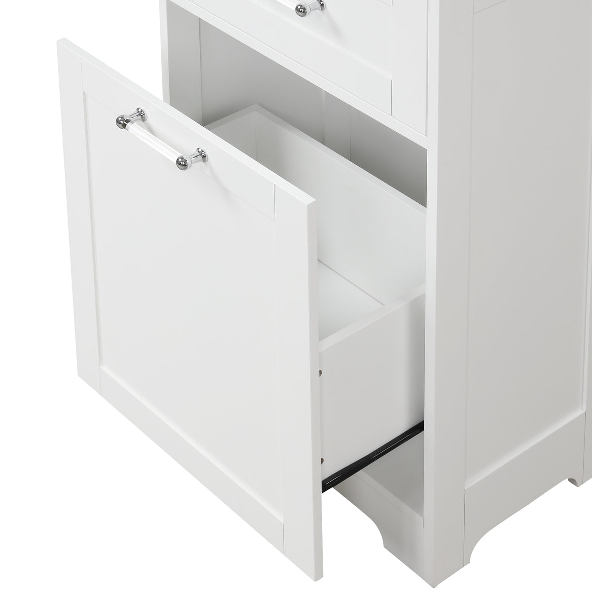 Tall Bathroom Storage Cabinet, Freestanding Storage Cabinet With Two Different Size Drawers And Adjustable Shelf, Mdf Board With Painted Finish, White Old Sku:Wf312730Aak White Mdf