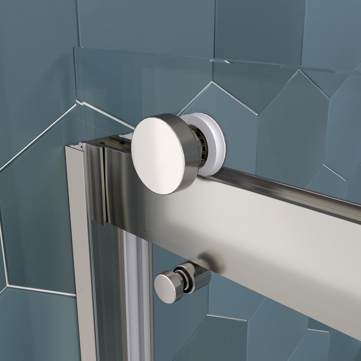 Bypass Shower Door, Sliding Door, With 5 16" Tempered Glass And Polished Chrome Finish 6074 Chrome Bathroom Stainless Steel