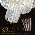 Crystal Chandelier Modern Chandeliers Lights Fixture Hanging Pendant Light Fixture For Dining Room Bedroom Living Room Dia 19.7 Inch Gold Crystal Iron