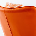 35.5 Inch Rocking Chair, Soft Houndstooth Fabric Leather Fabric Rocking Chair For Nursery, Comfy Wingback Glider Rocker With Safe Solid Wood Base For Living Room Bedroom Balcony Orange Orange Casual Foam Cotton Linen
