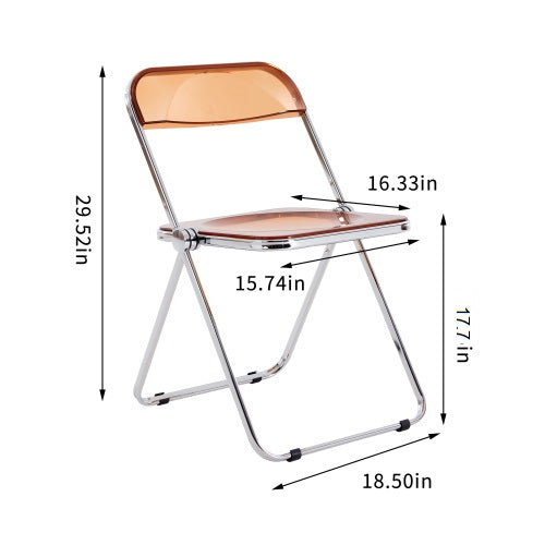 Yellow Clear Transparent Folding Chair Chair Pc Plastic Living Room Seat Zdy Huang 2 Yellow Steel