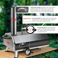 Semi Automatic Black 12 Outdoor Pizza Oven Portable Wood Fired Pizza Oven Outdoor Cooking Pizza Maker Portable Pizza Oven For Authentic Stone Baked Pizzas Black Garden & Outdoor American Design Stainless Steel Stainless Steel
