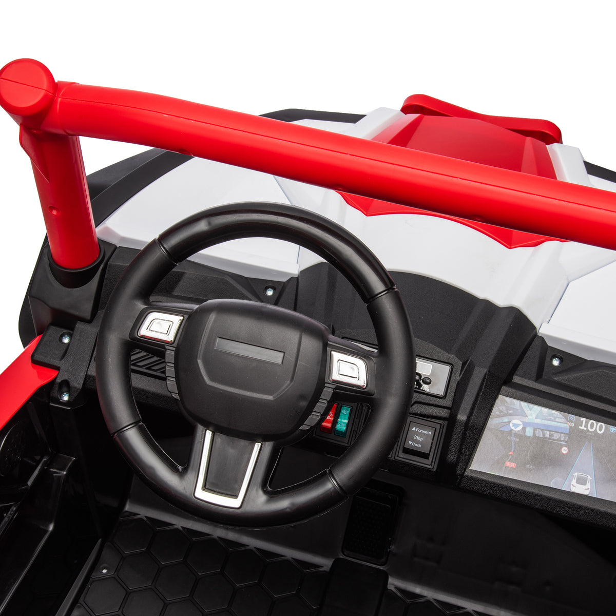 24V Ride On Xxl Utv Car For Kid,2Seater With Two Safety Belts, Side By Side 4X4 Ride On Off Road Truck With Parent Remote Control, Battery Powered Electric Car W High Low Speed, Two Safety Belts. Red Polyethylene
