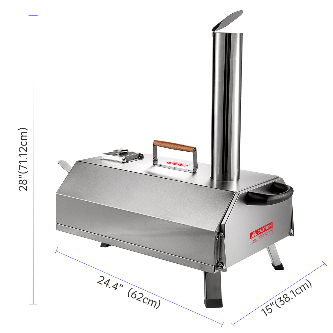 Semi Automatic Silver 12 Outdoor Pizza Oven Portable Wood Fired Pizza Oven Outdoor Cooking Pizza Maker Portable Pizza Oven For Authentic Stone Baked Pizzas Silver Garden & Outdoor American Design Stainless Steel Stainless Steel
