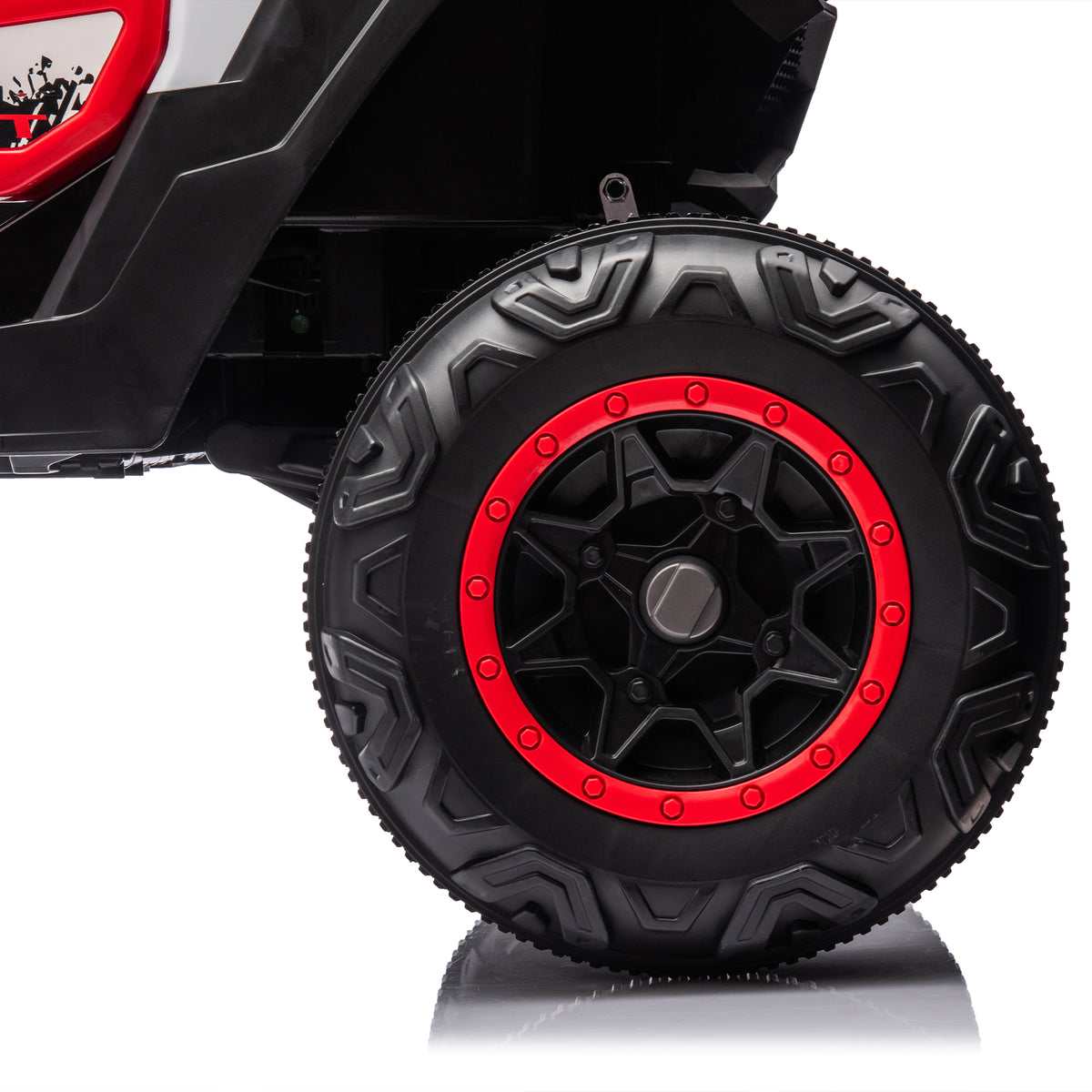 24V Ride On Xxl Utv Car For Kid,2Seater With Two Safety Belts, Side By Side 4X4 Ride On Off Road Truck With Parent Remote Control, Battery Powered Electric Car W High Low Speed, Two Safety Belts. Red Polyethylene